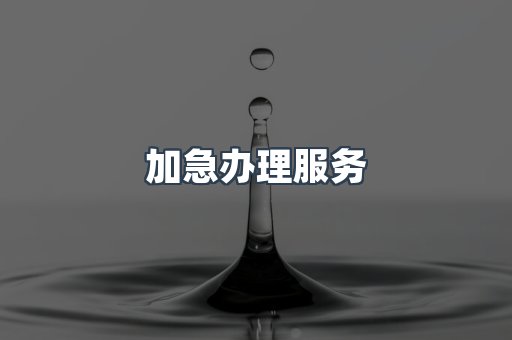 加急办理服务